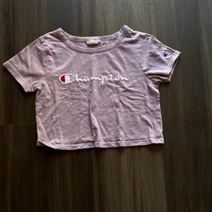 champion lavender crop tee